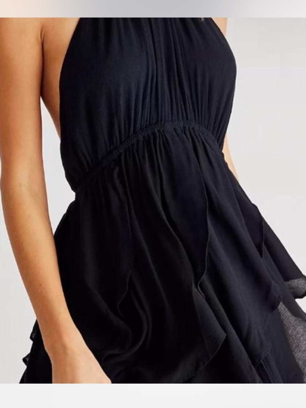 Free People Black Halter Mini Dress